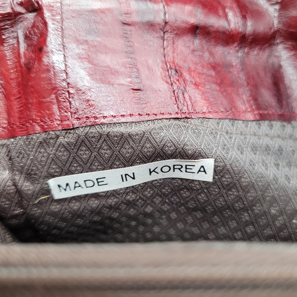 VINTAGE | genuine eelskin fold magnetic close clutch purse - Picture 7 of 10